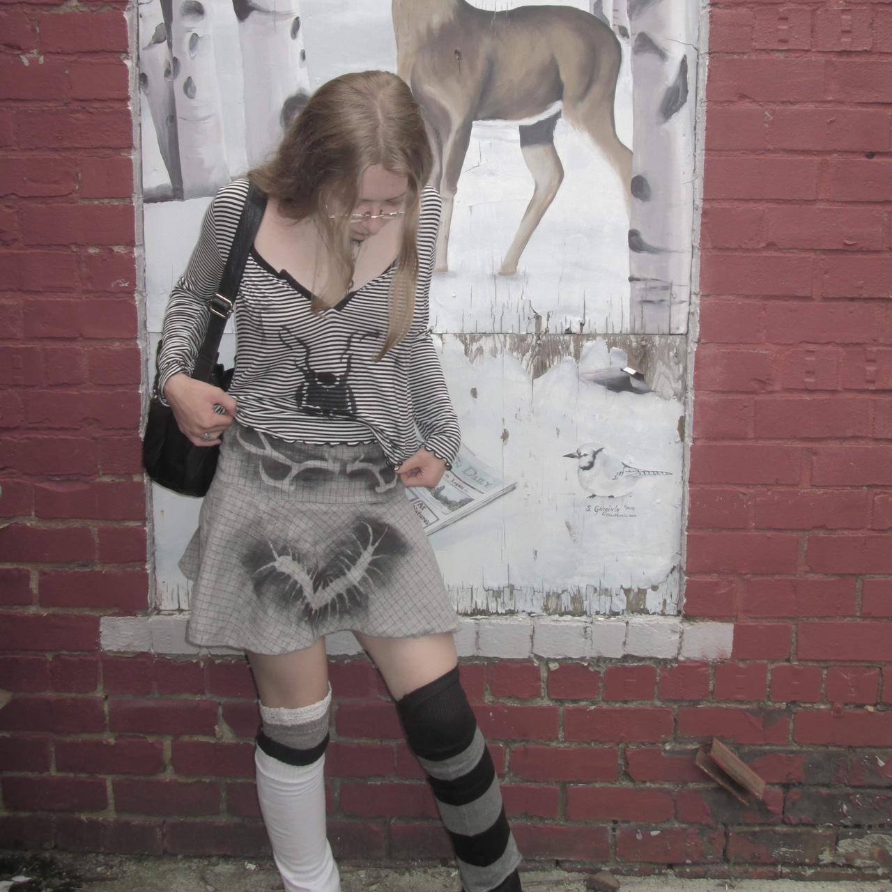 ralph lauren spray painted skirt