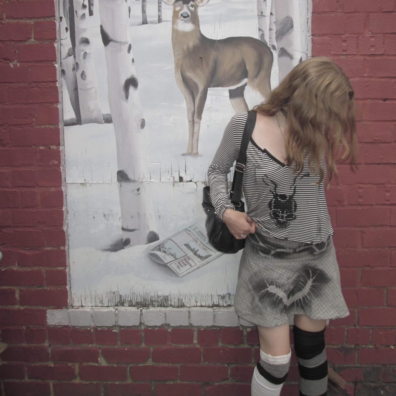 ralph lauren spray painted skirt