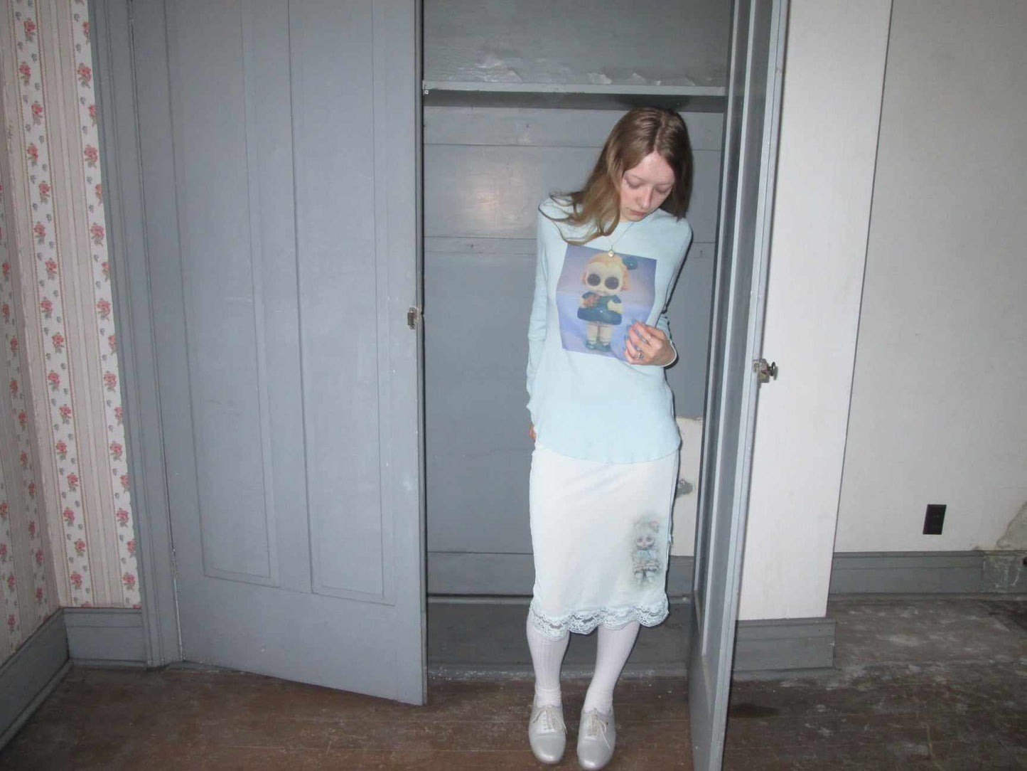 big eyes waffleknit shirt