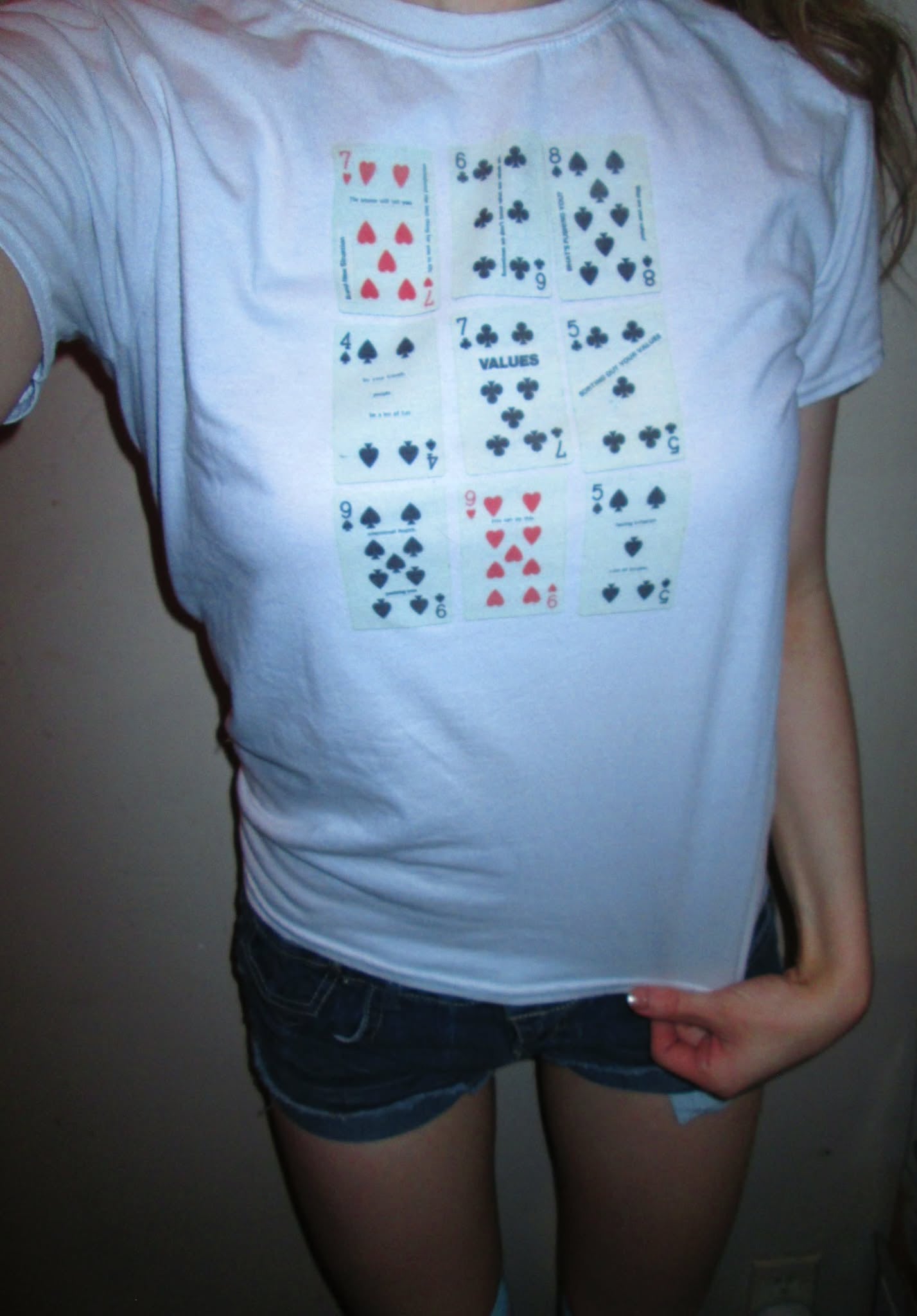 white cards tee