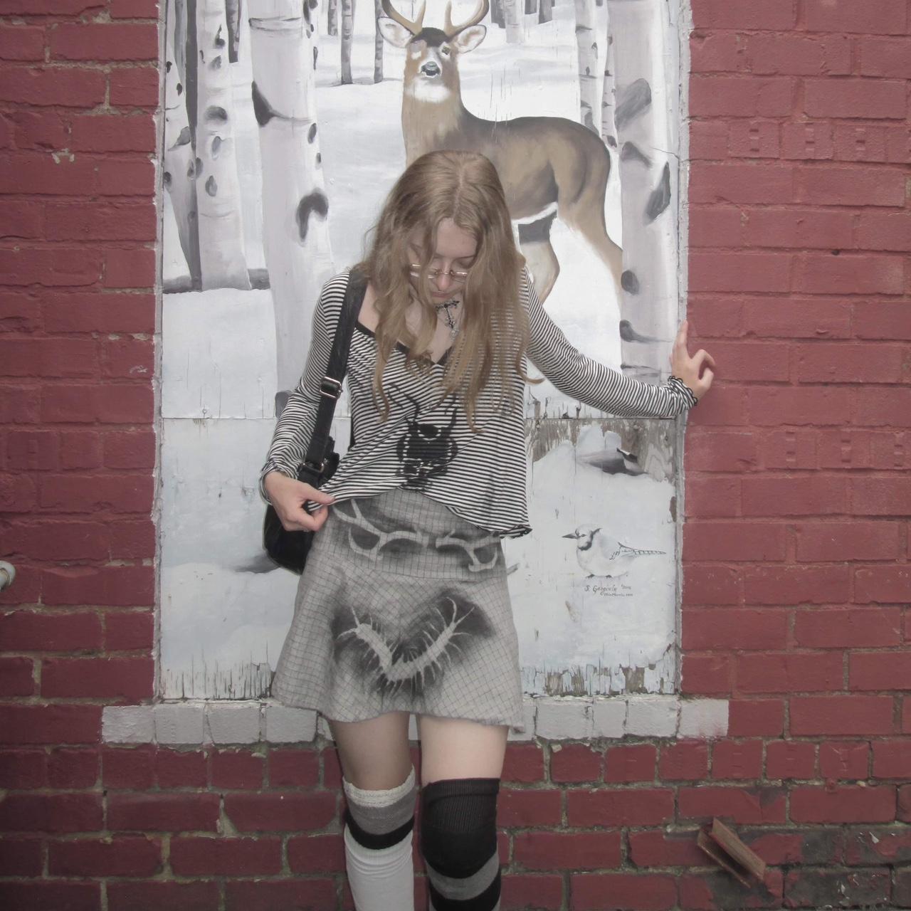 ralph lauren spray painted skirt