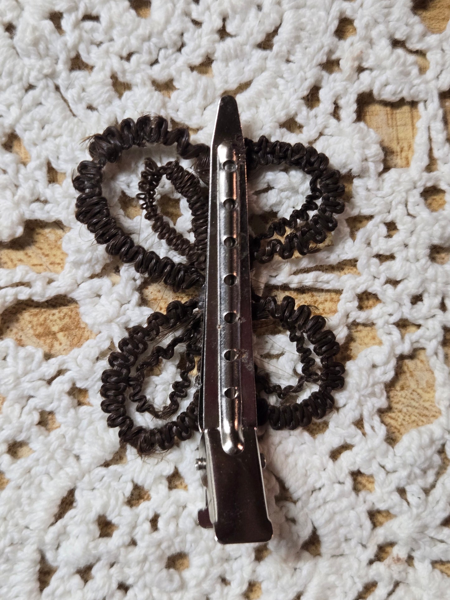 victorian mourning hair art clip