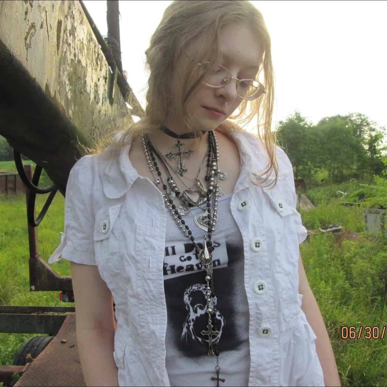 misprinted button blouse