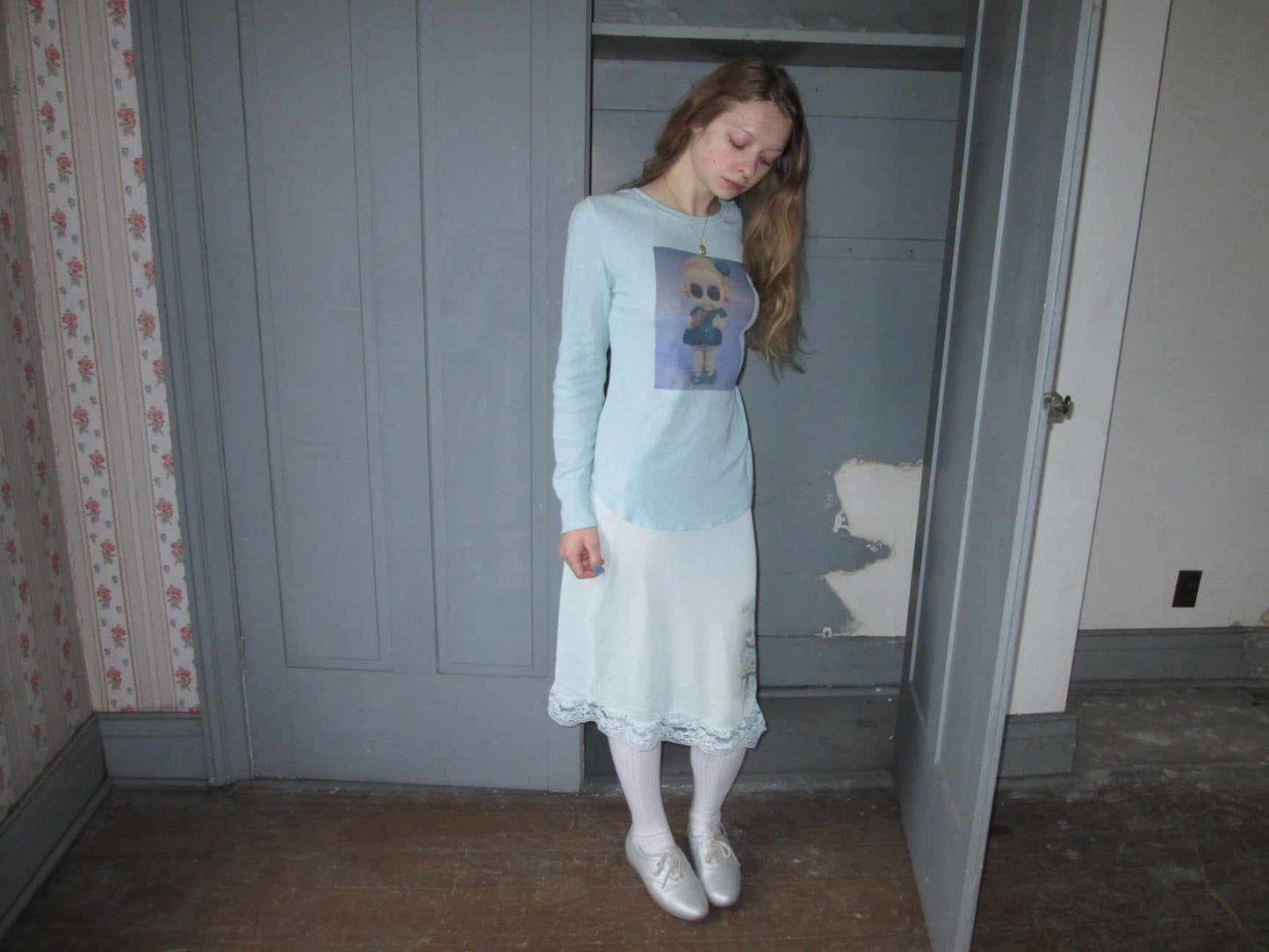 big eyes waffleknit shirt