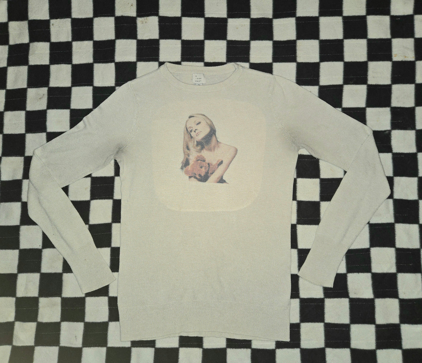 sharon tate teddy sweater