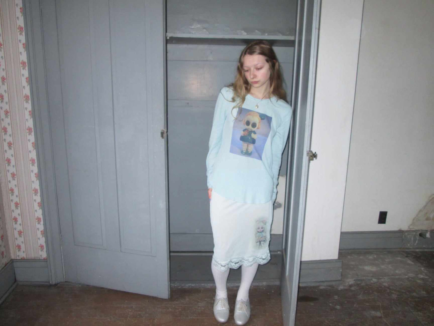 big eyes waffleknit shirt