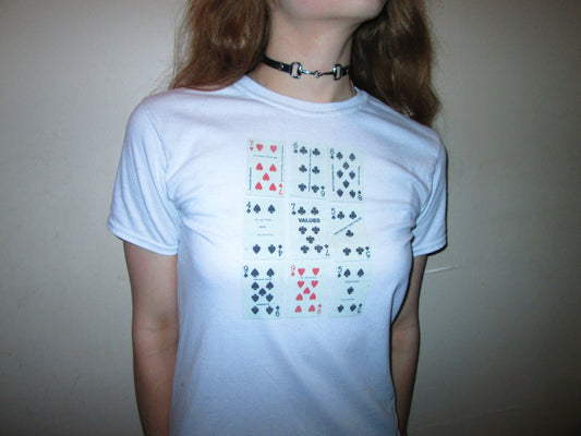 white cards tee