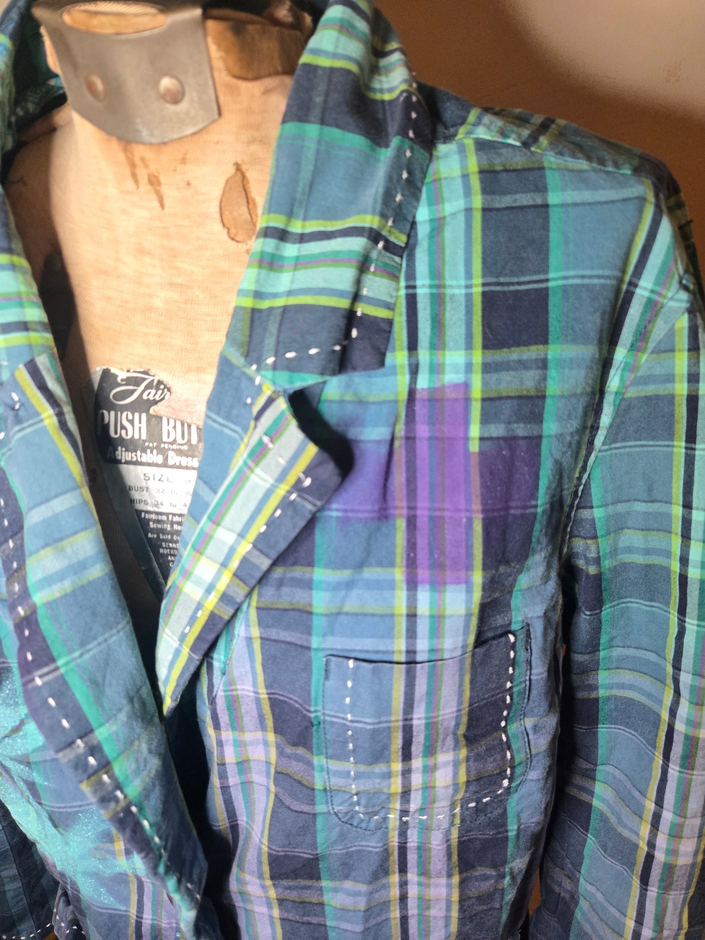 plaid spray painted jacket