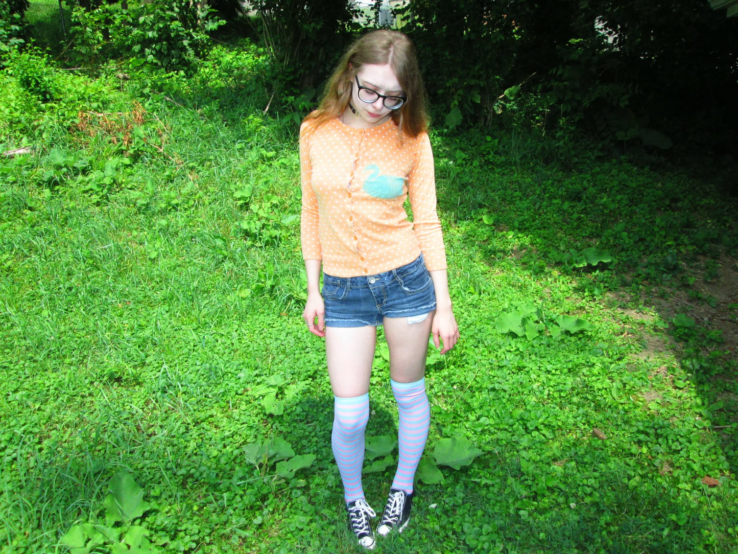 polka dot swan cardigan