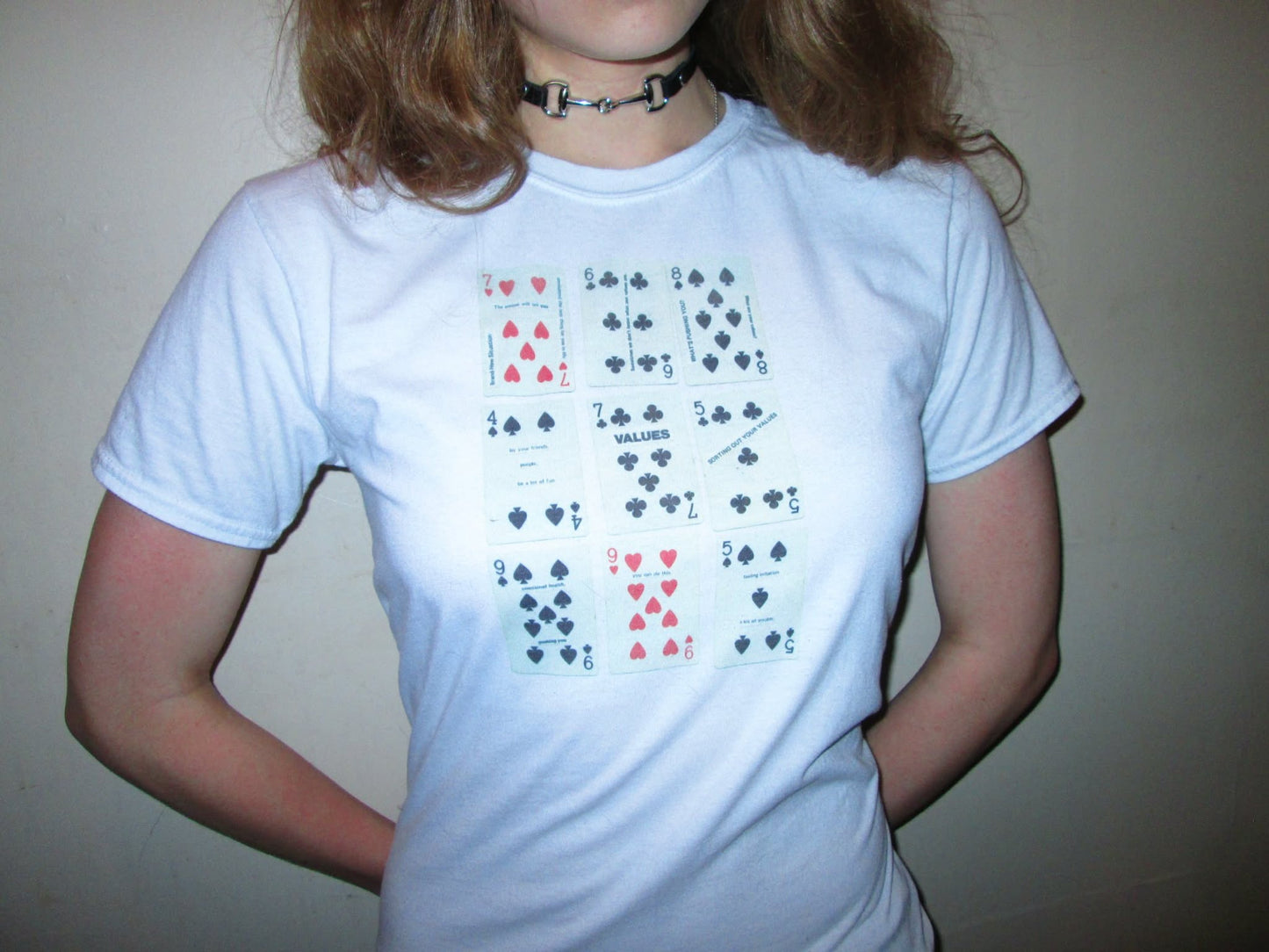 white cards tee