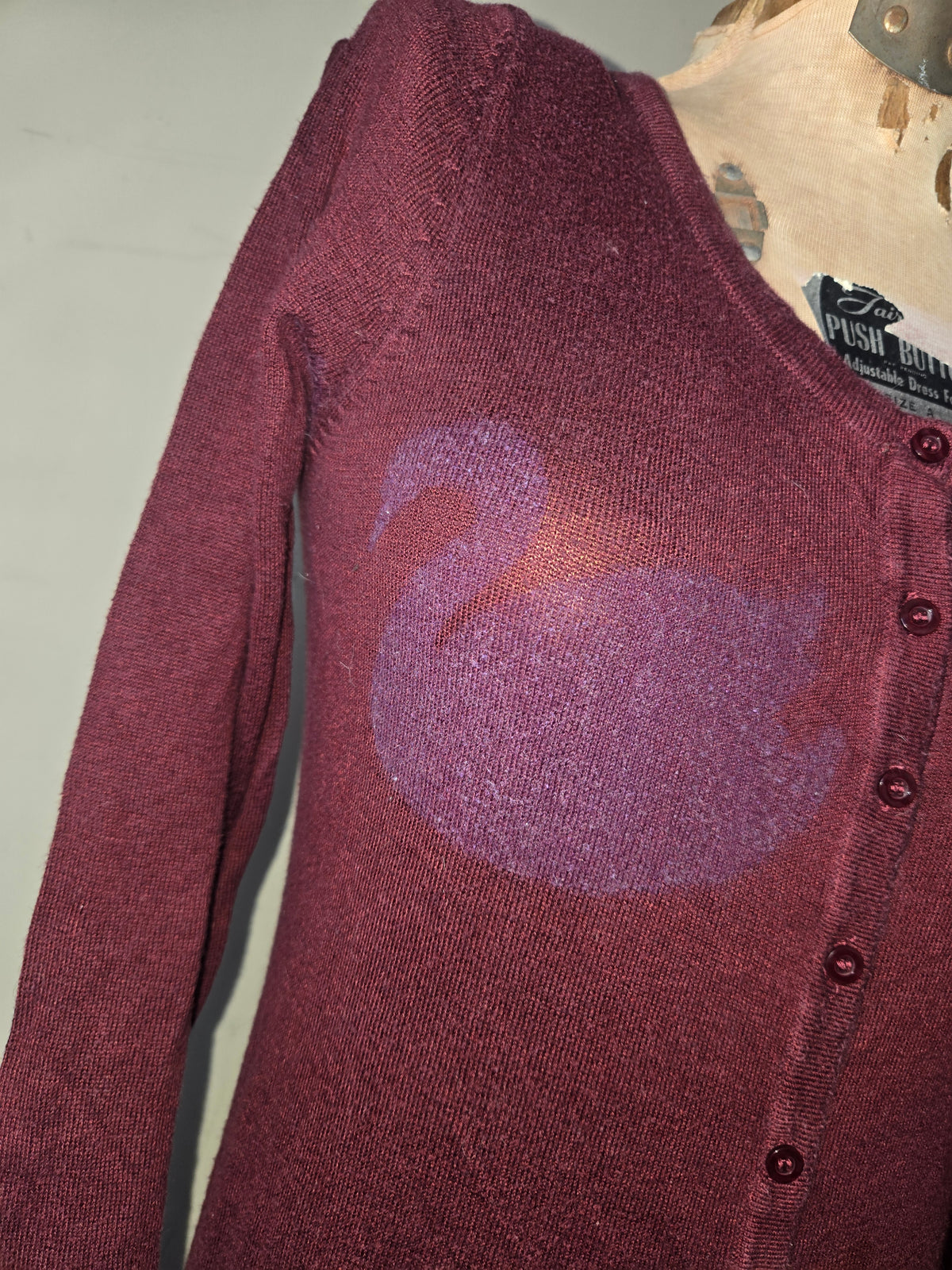 burgundy swan cardigan