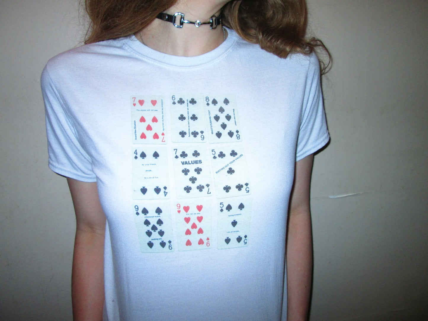 white cards tee