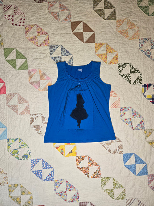 blue spray painted alice tank