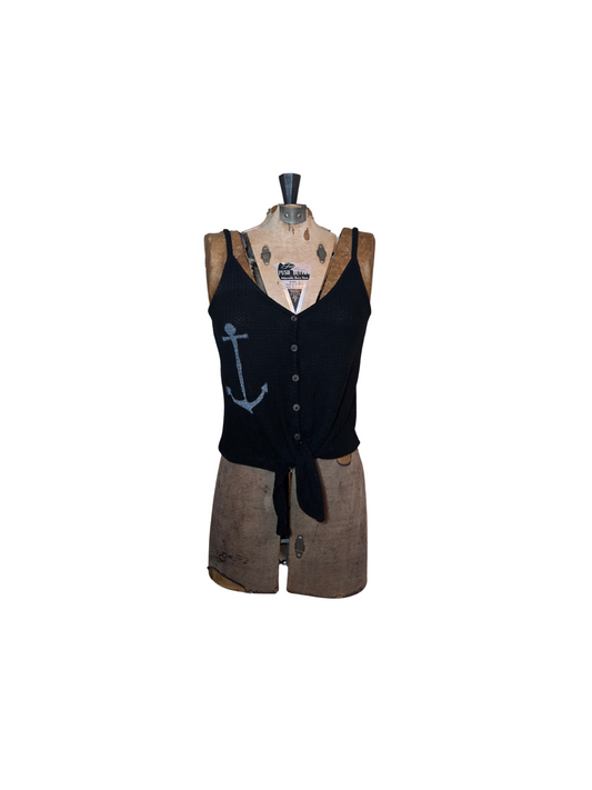 black and white anchor tank