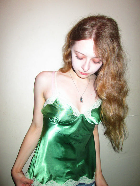 "can't sleep clowns will eat me" green lingerie tank