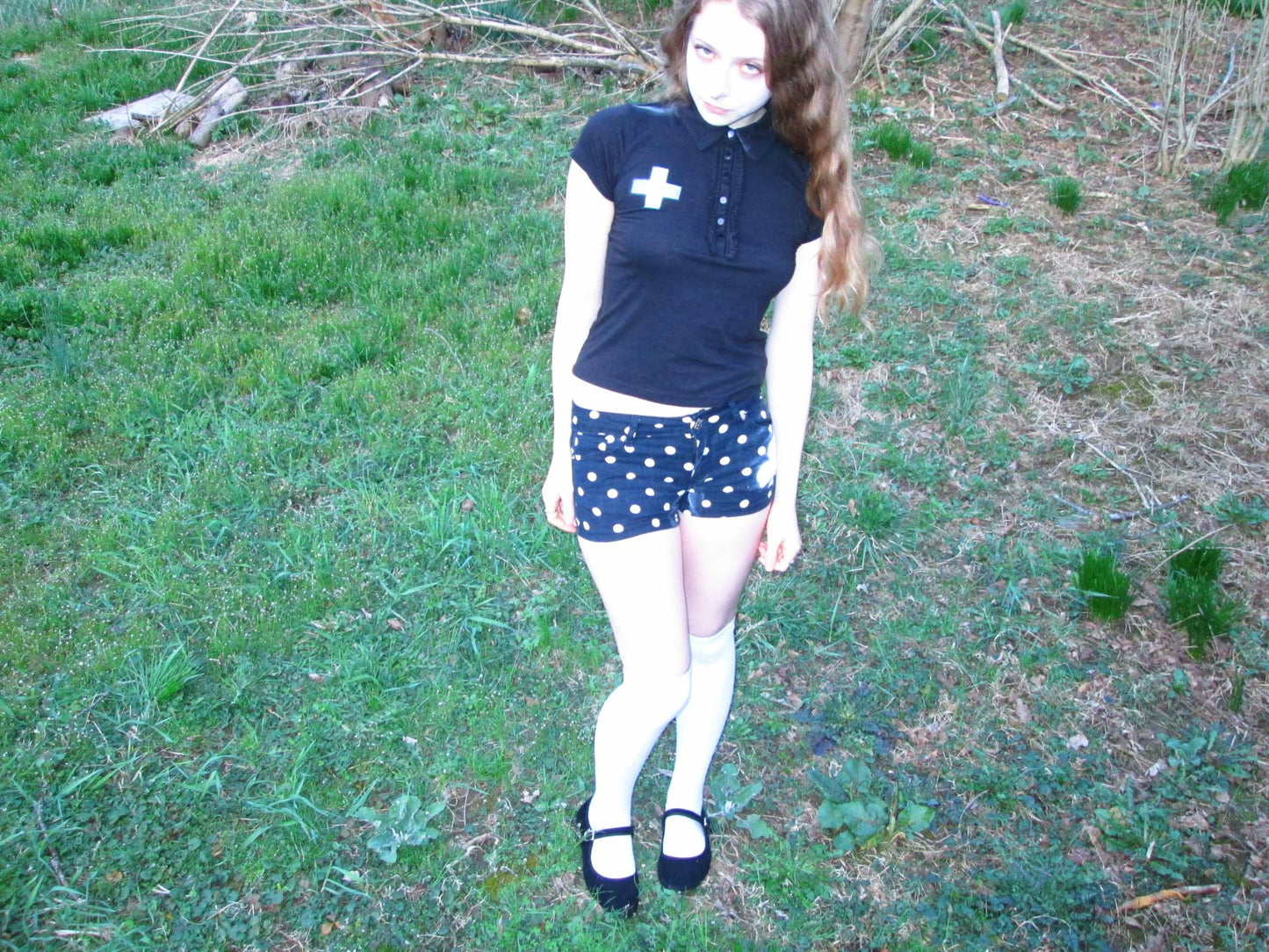 ruffled polo with cross