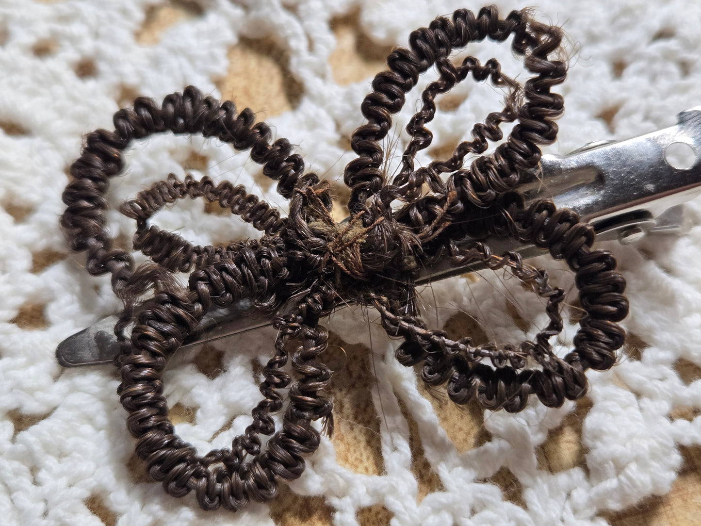 victorian mourning hair art clip