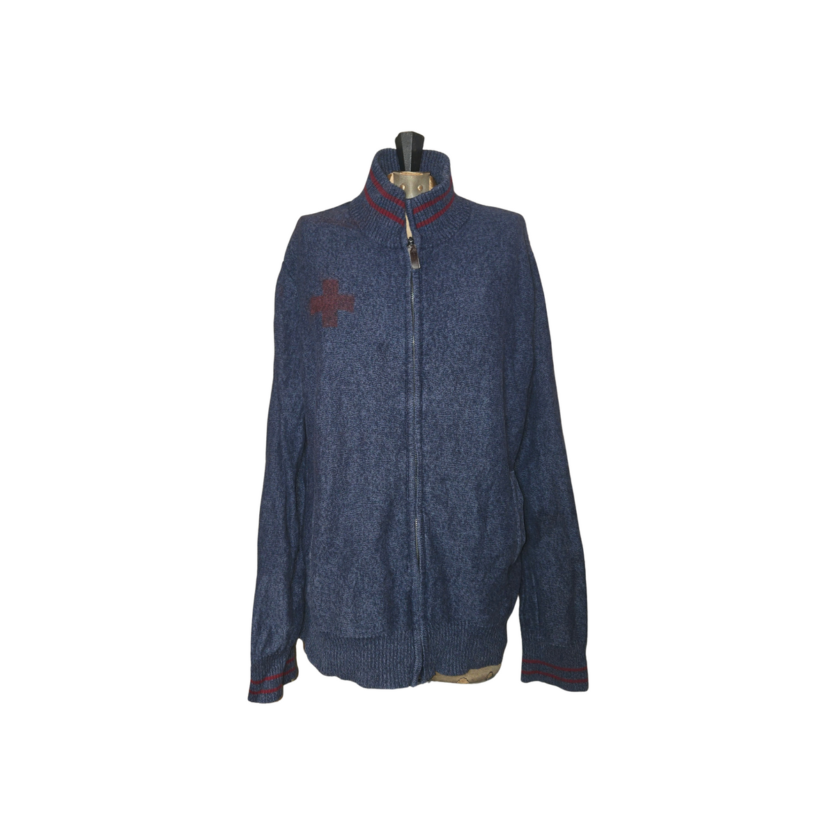 blue and red nurse jacket