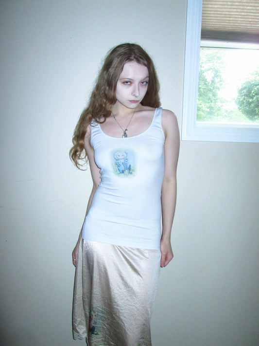 s/m white alice tank