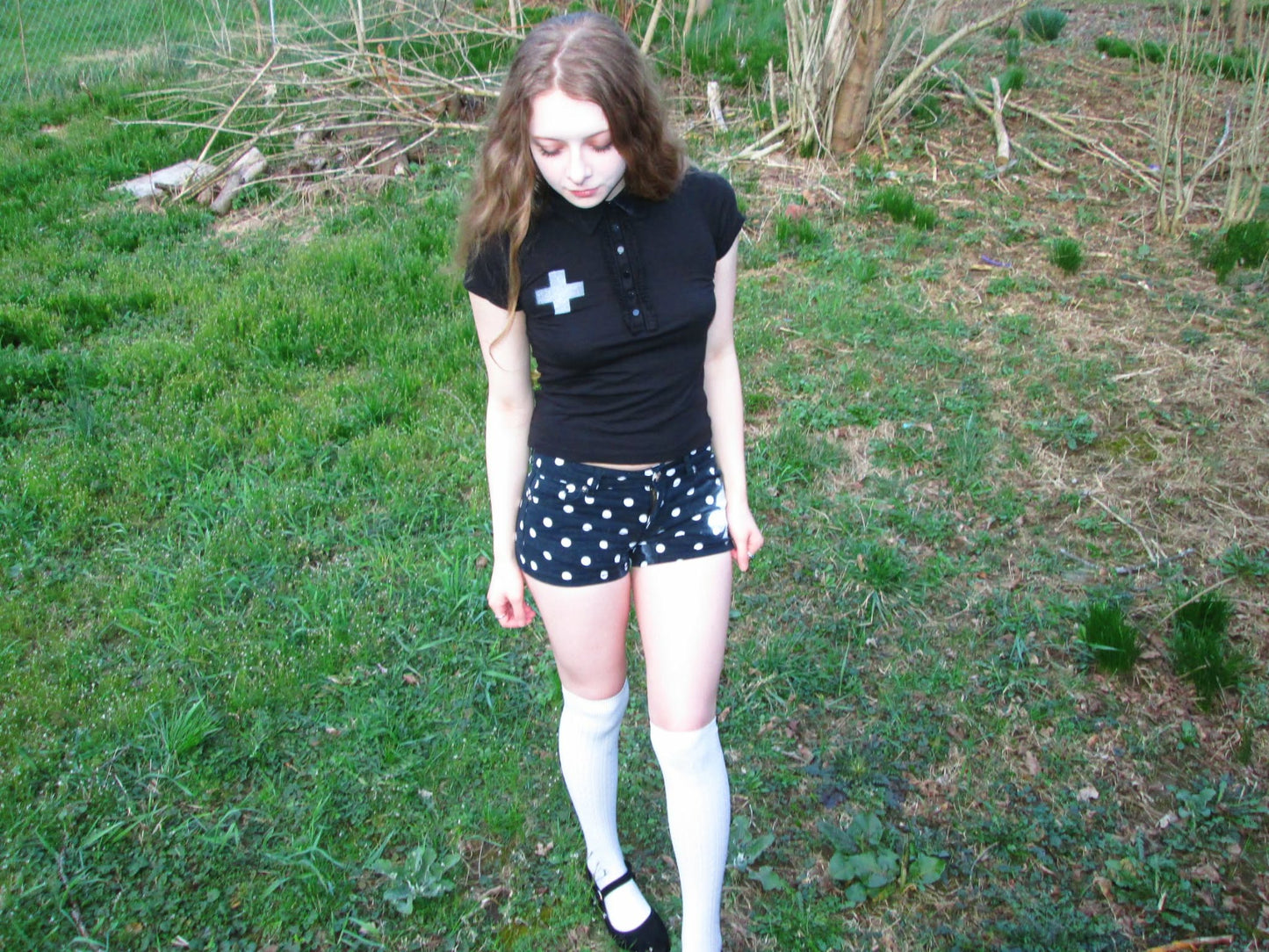 ruffled polo with cross
