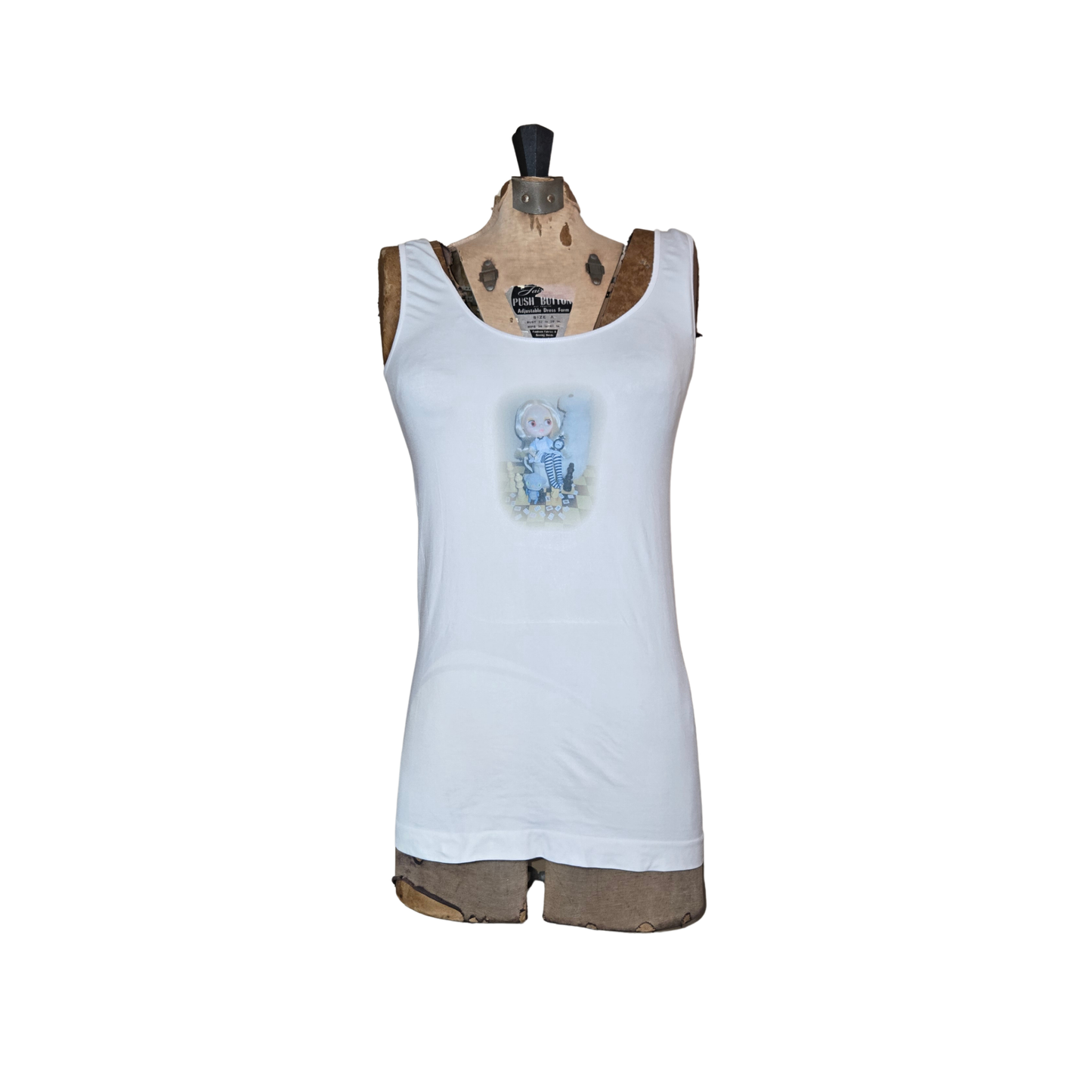 s/m white alice tank