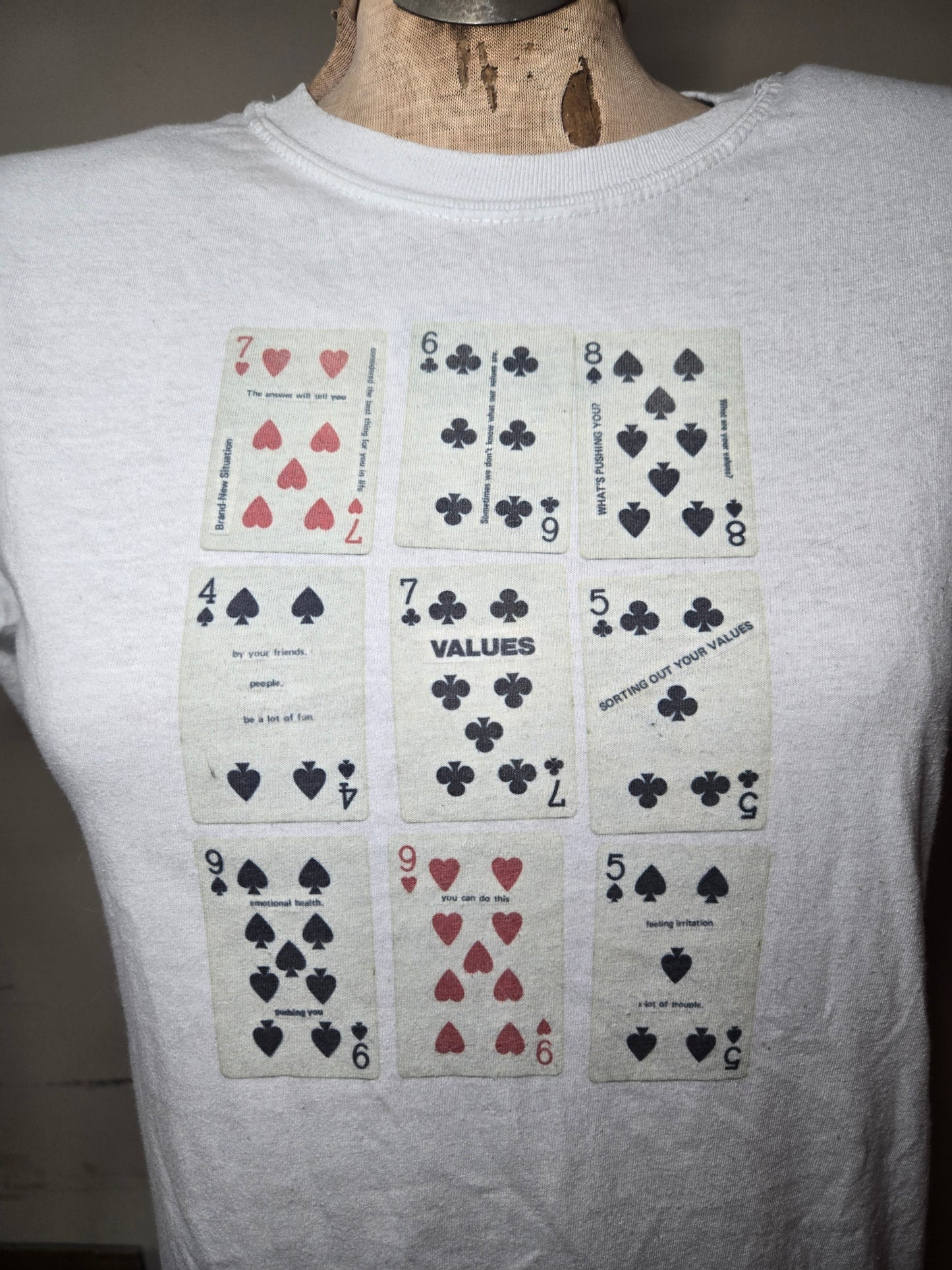 white cards tee