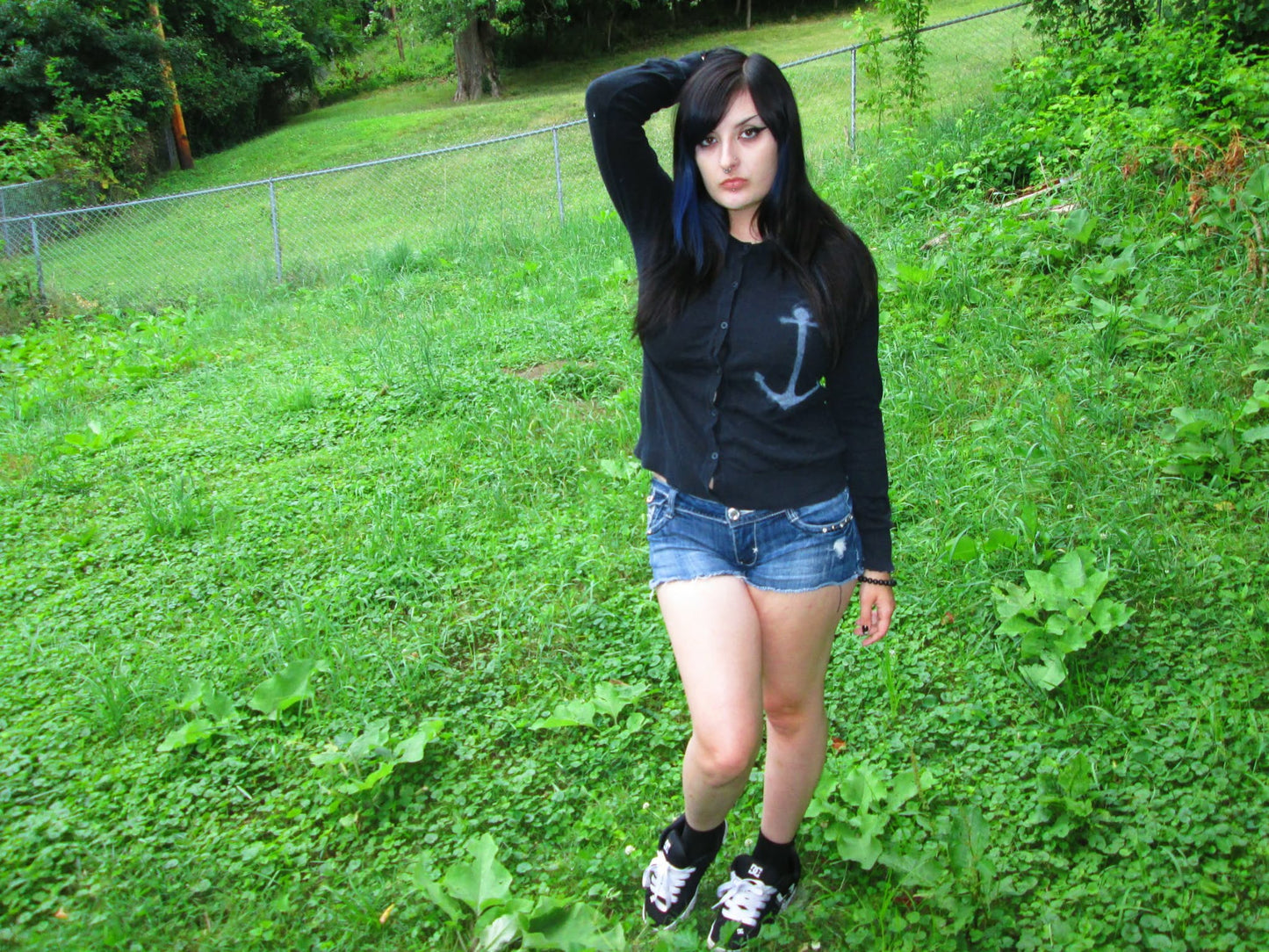 black and white anchor cardigan