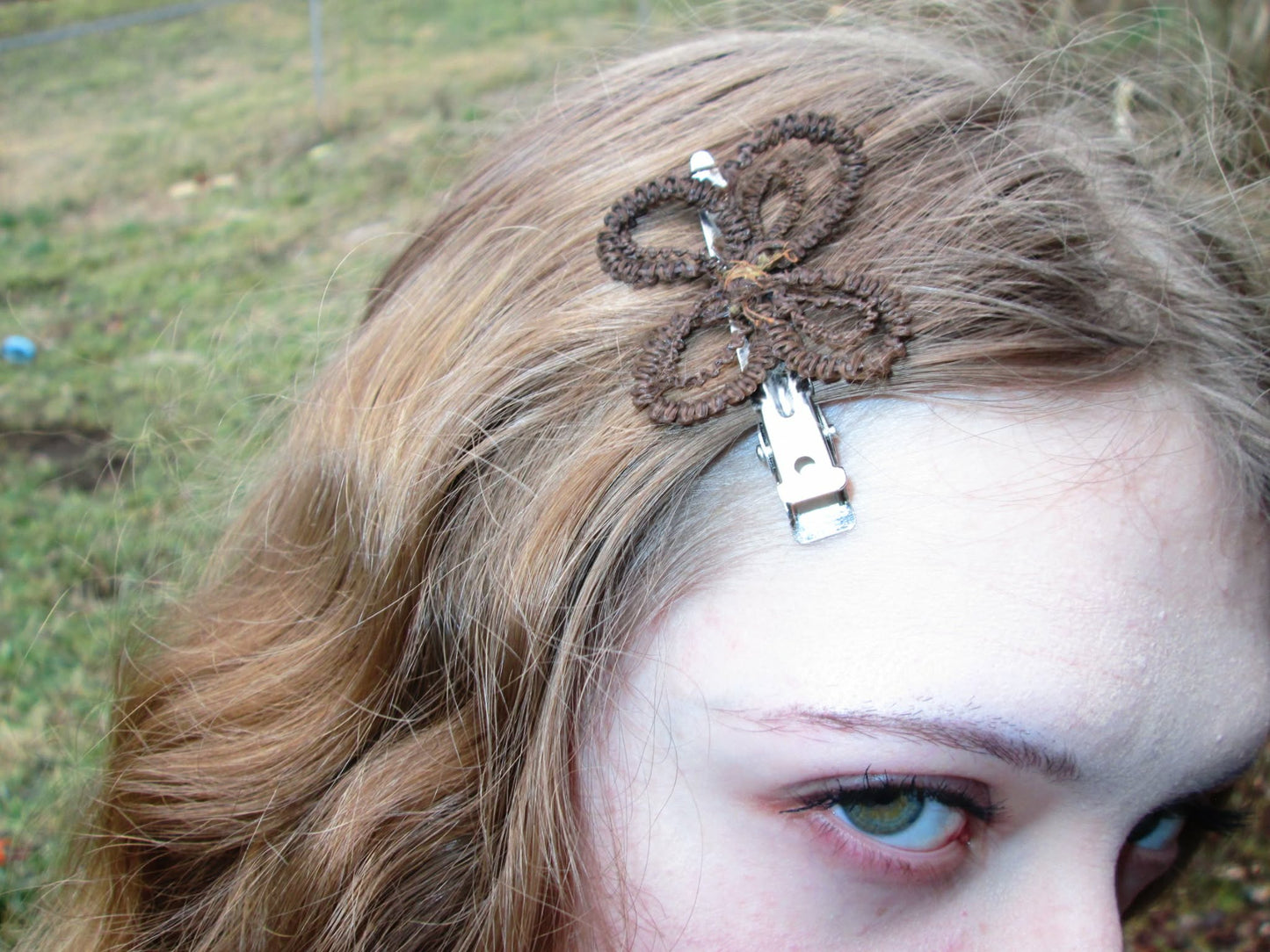 victorian mourning hair art clip