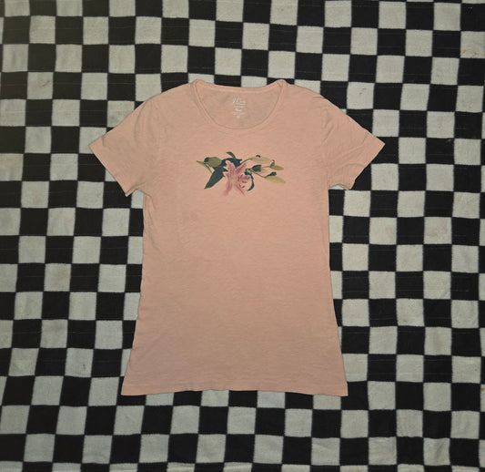 pink lily flower shirt