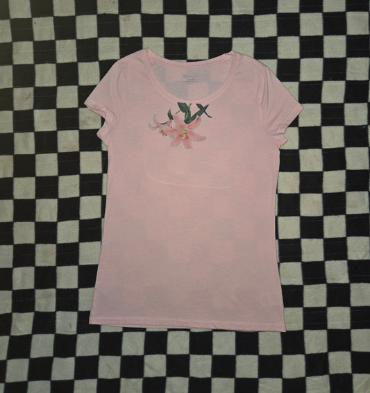 pink lily flower shirt 3