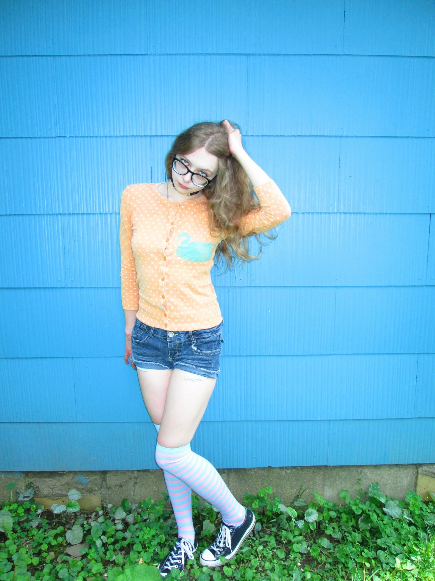 polka dot swan cardigan