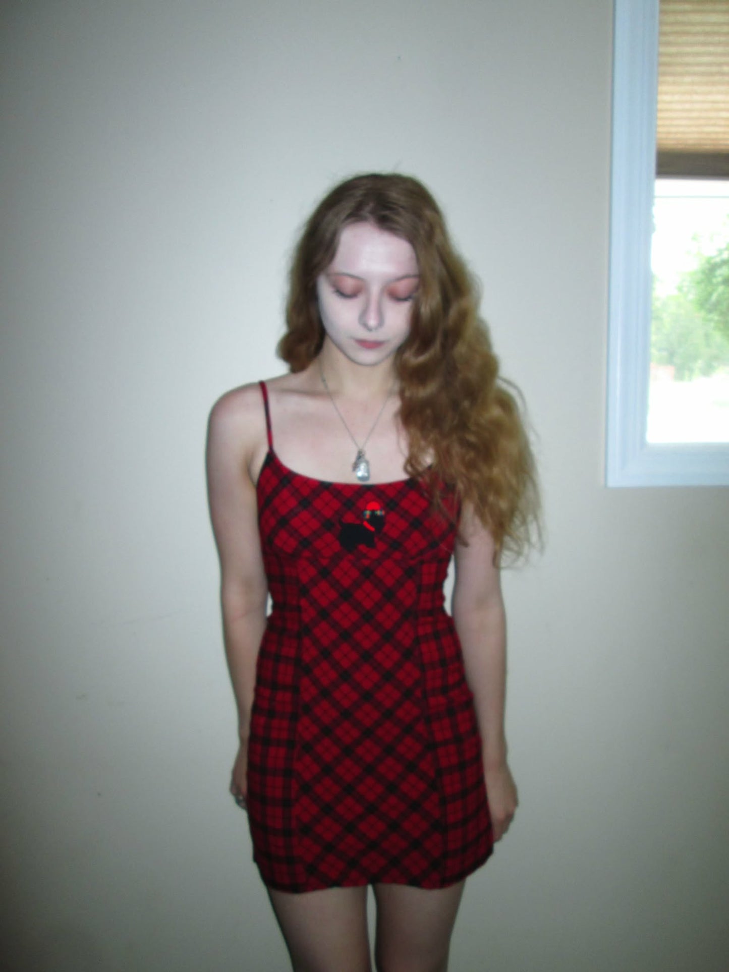 red and black scotty dress 1
