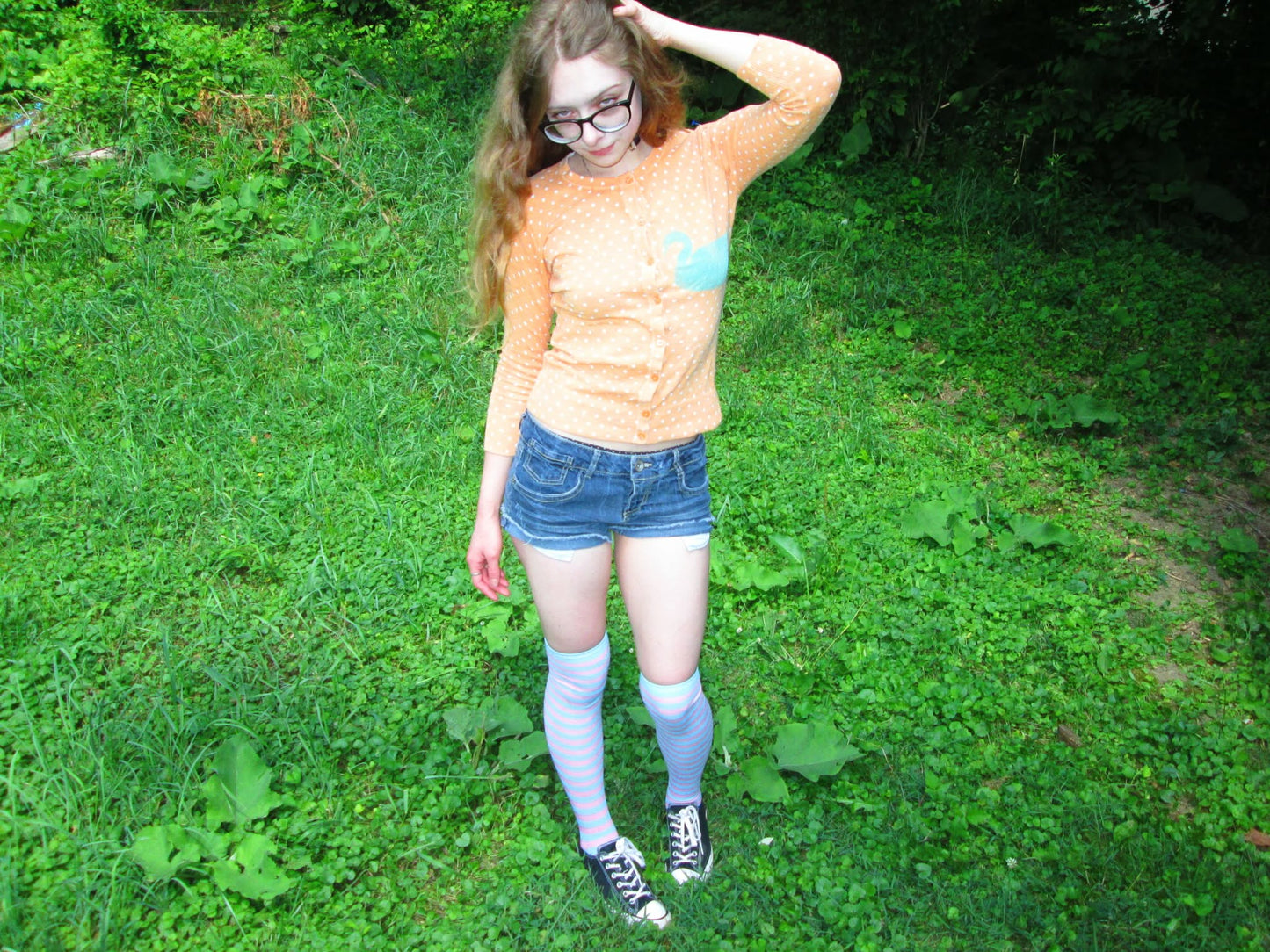 polka dot swan cardigan