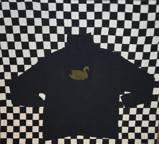 gold and black swan turtleneck