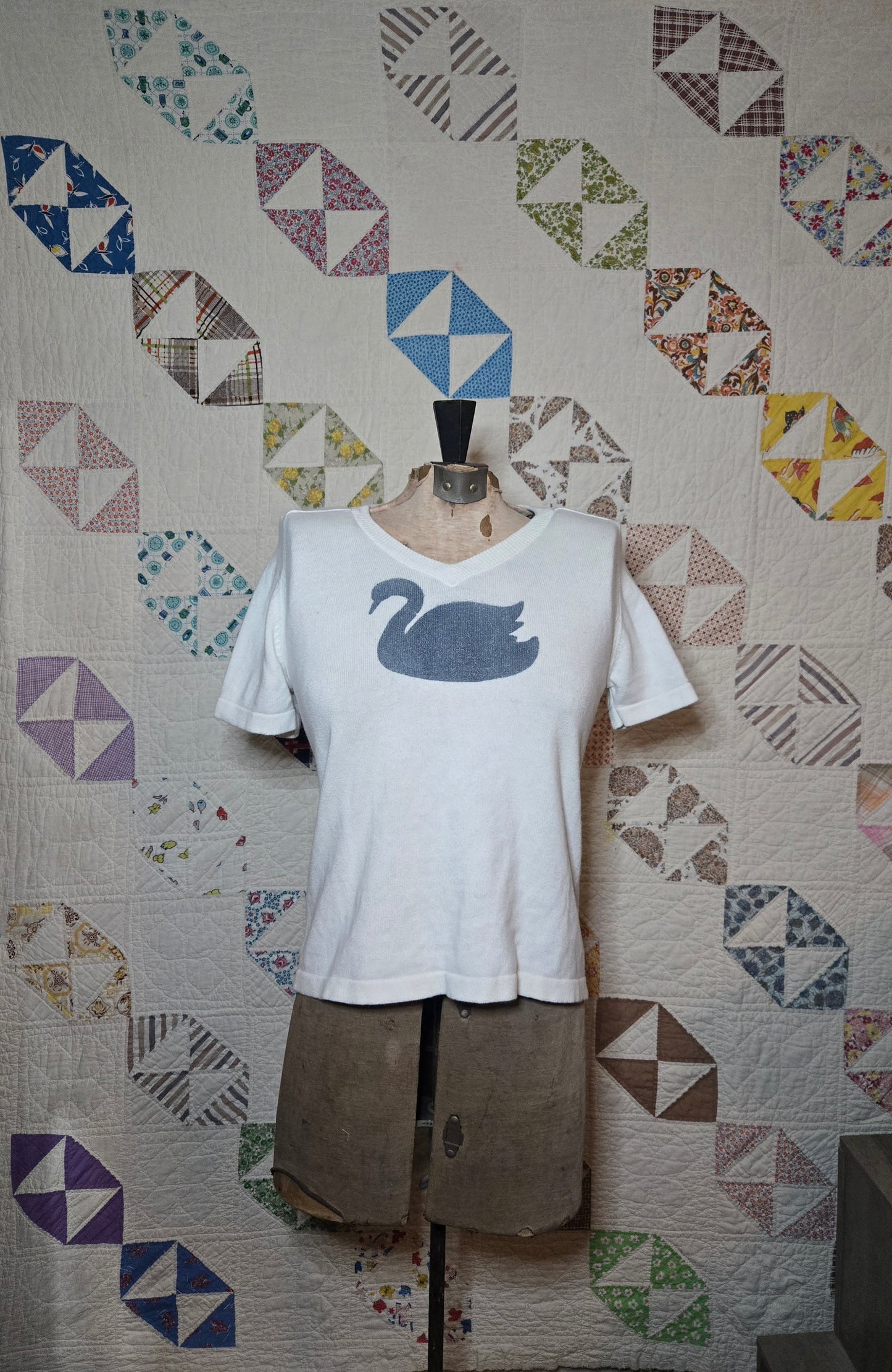 grey and white swan sweater 1