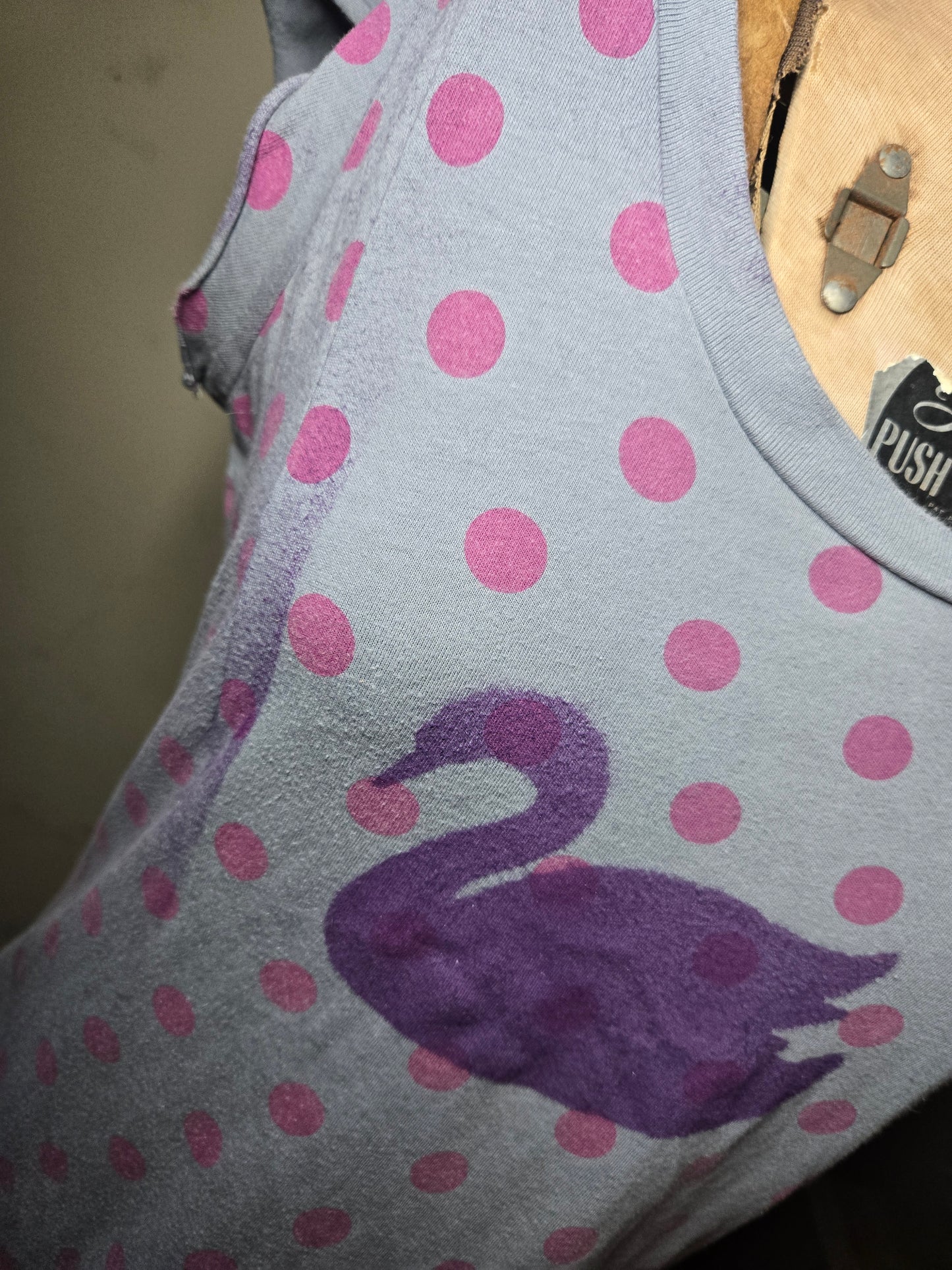 polka dot purple swan top
