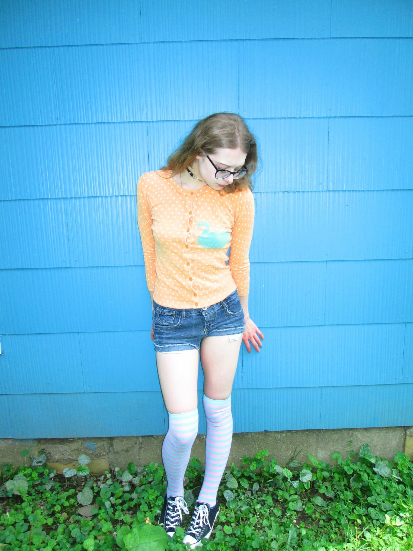 polka dot swan cardigan