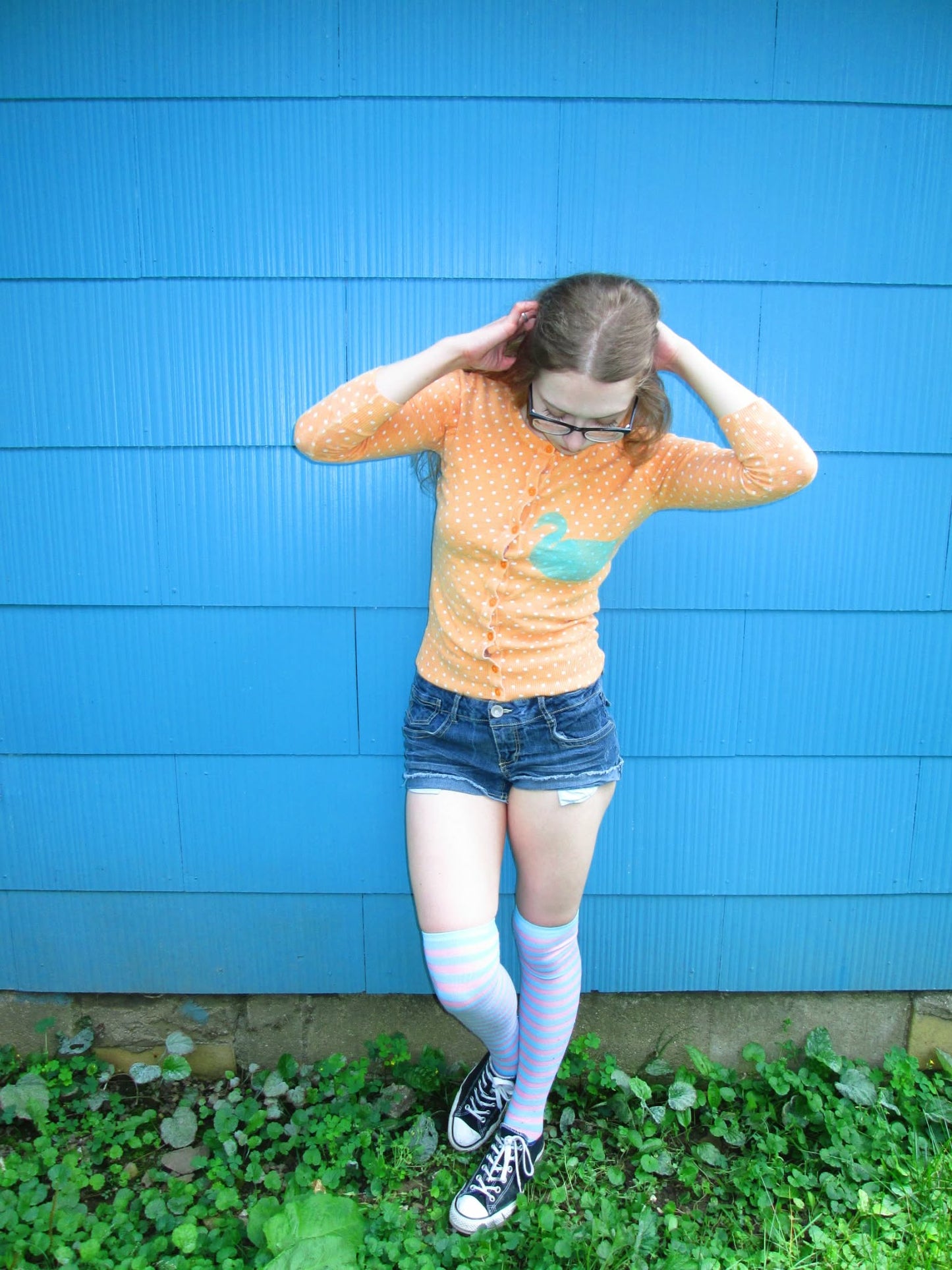 polka dot swan cardigan