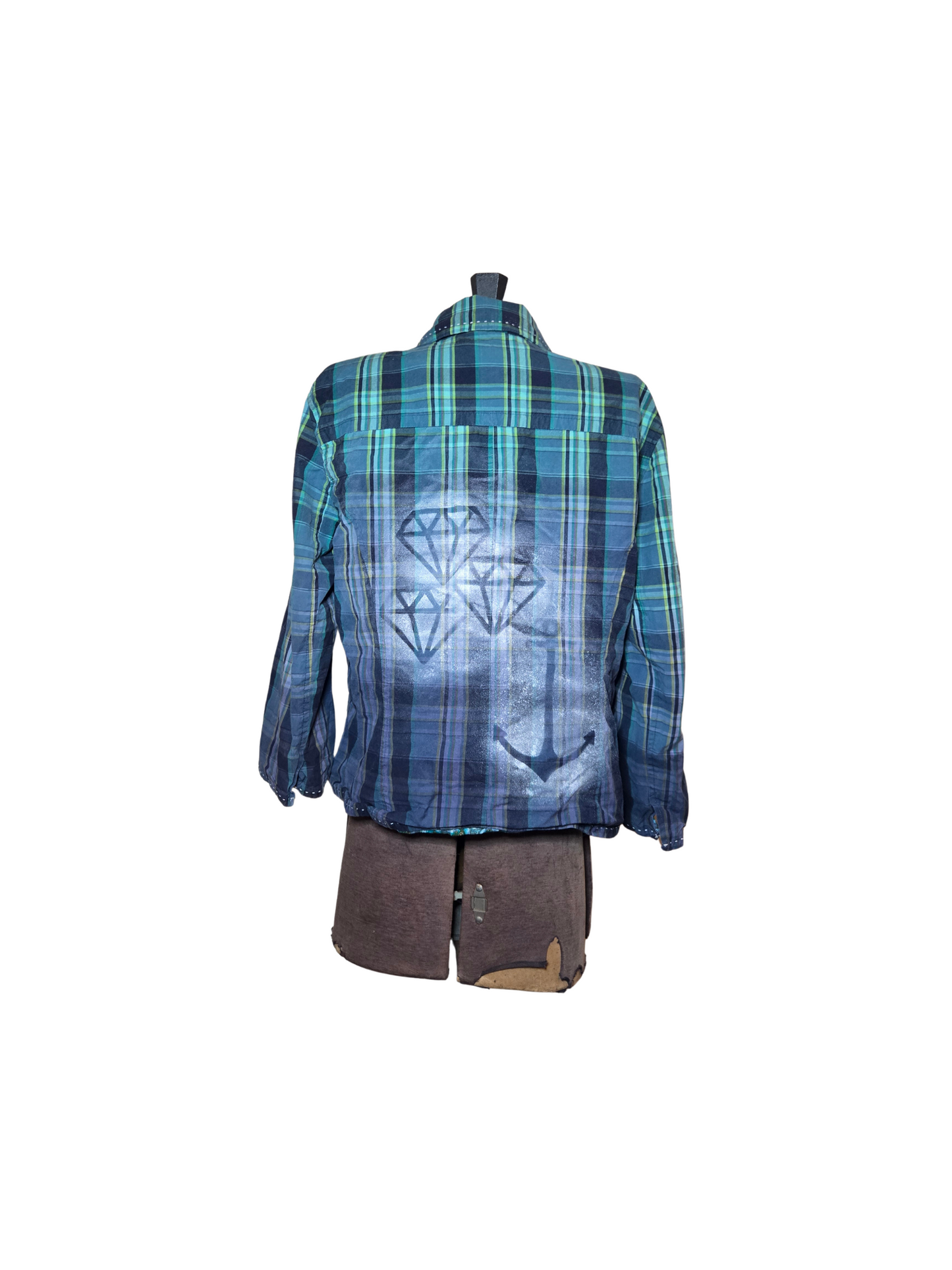 plaid spray painted jacket