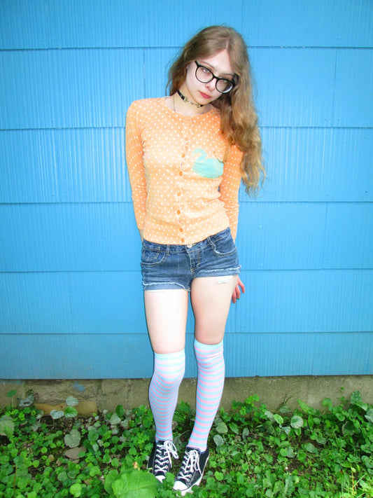 polka dot swan cardigan