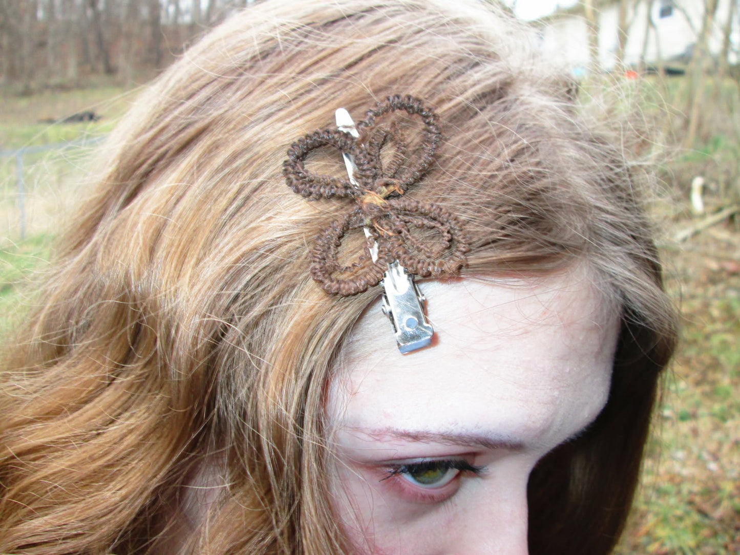 victorian mourning hair art clip