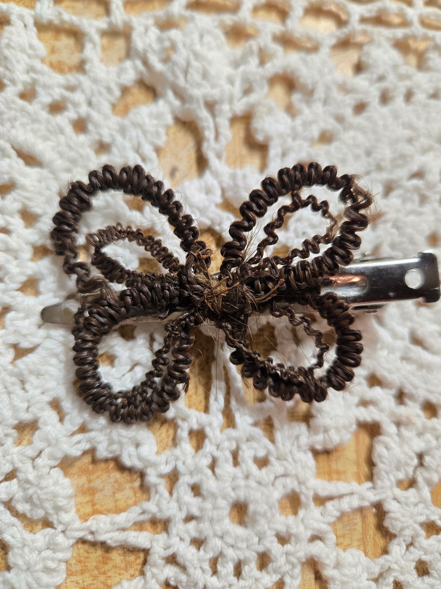 victorian mourning hair art clip