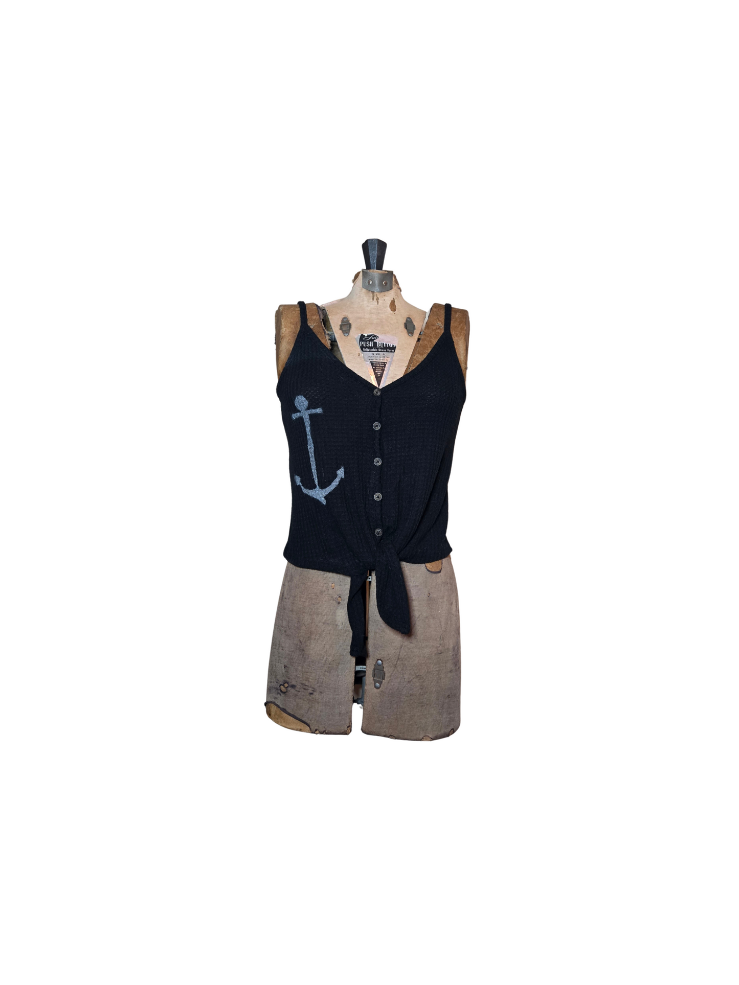 black and white anchor tank