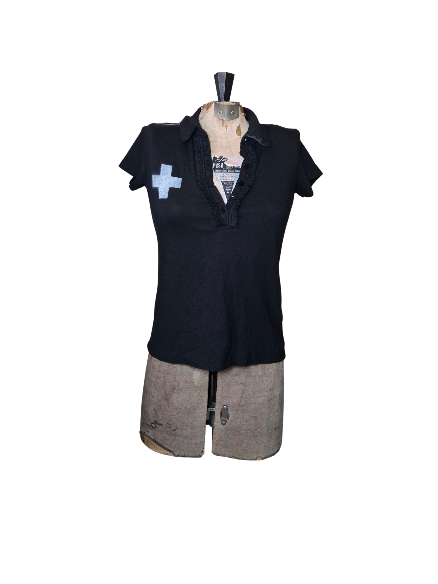 ruffled polo with cross