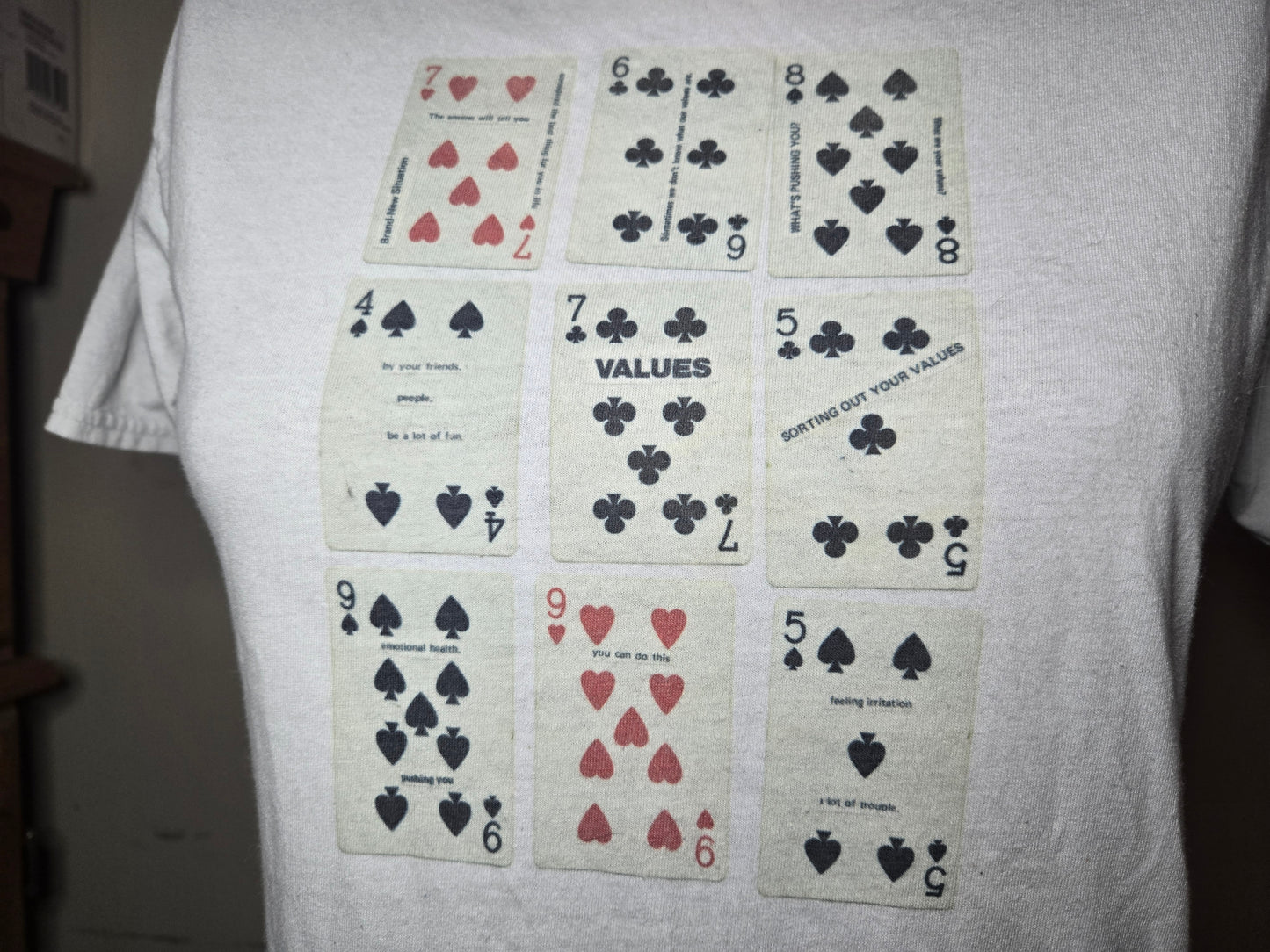 white cards tee
