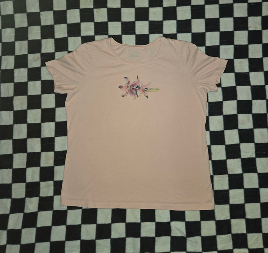 pink lily flower shirt 2