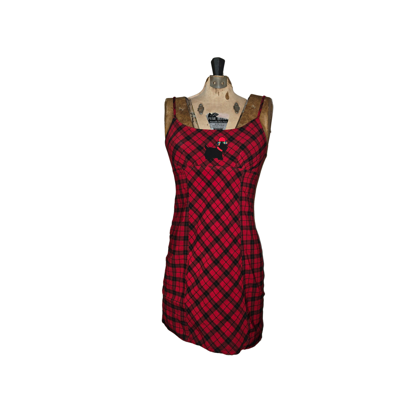 red and black scotty dress 1