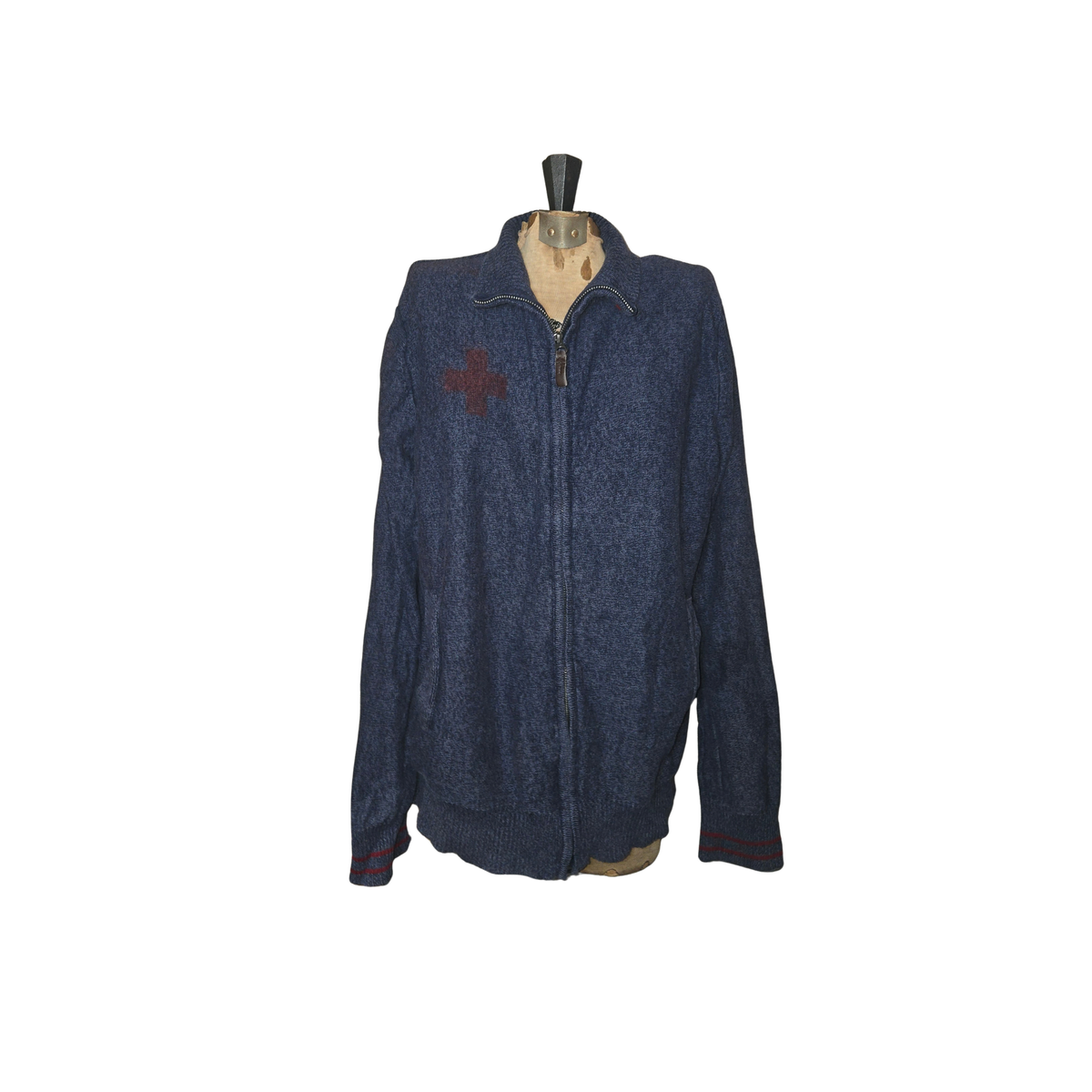 blue and red nurse jacket